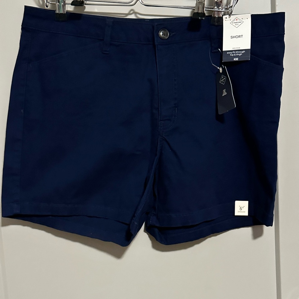 St. John's Bay Deep Blue Mid Rise Shorts